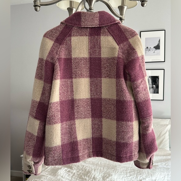 SOLD - Avec Les Filles NWOT Purple Check Zip Flannel Jacket - Picture 2 of 5